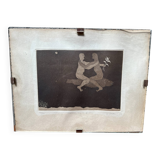 Engraving titled "Love on a Fish" by T. Ogaki