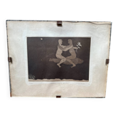 Engraving titled "Love on a Fish" by T. Ogaki