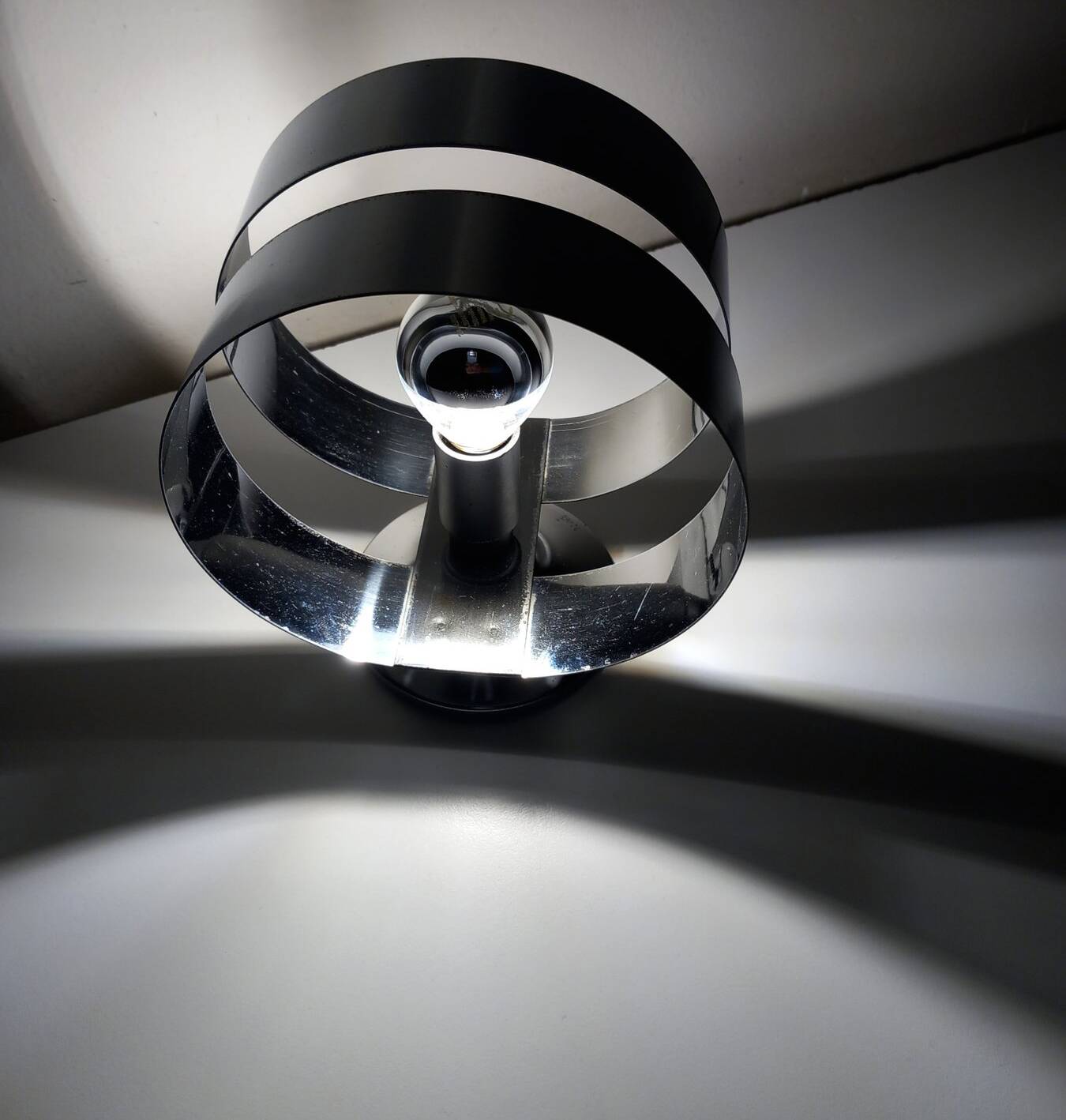 Vintage Table Lamp • Rings • Steel • Space Age • 1970