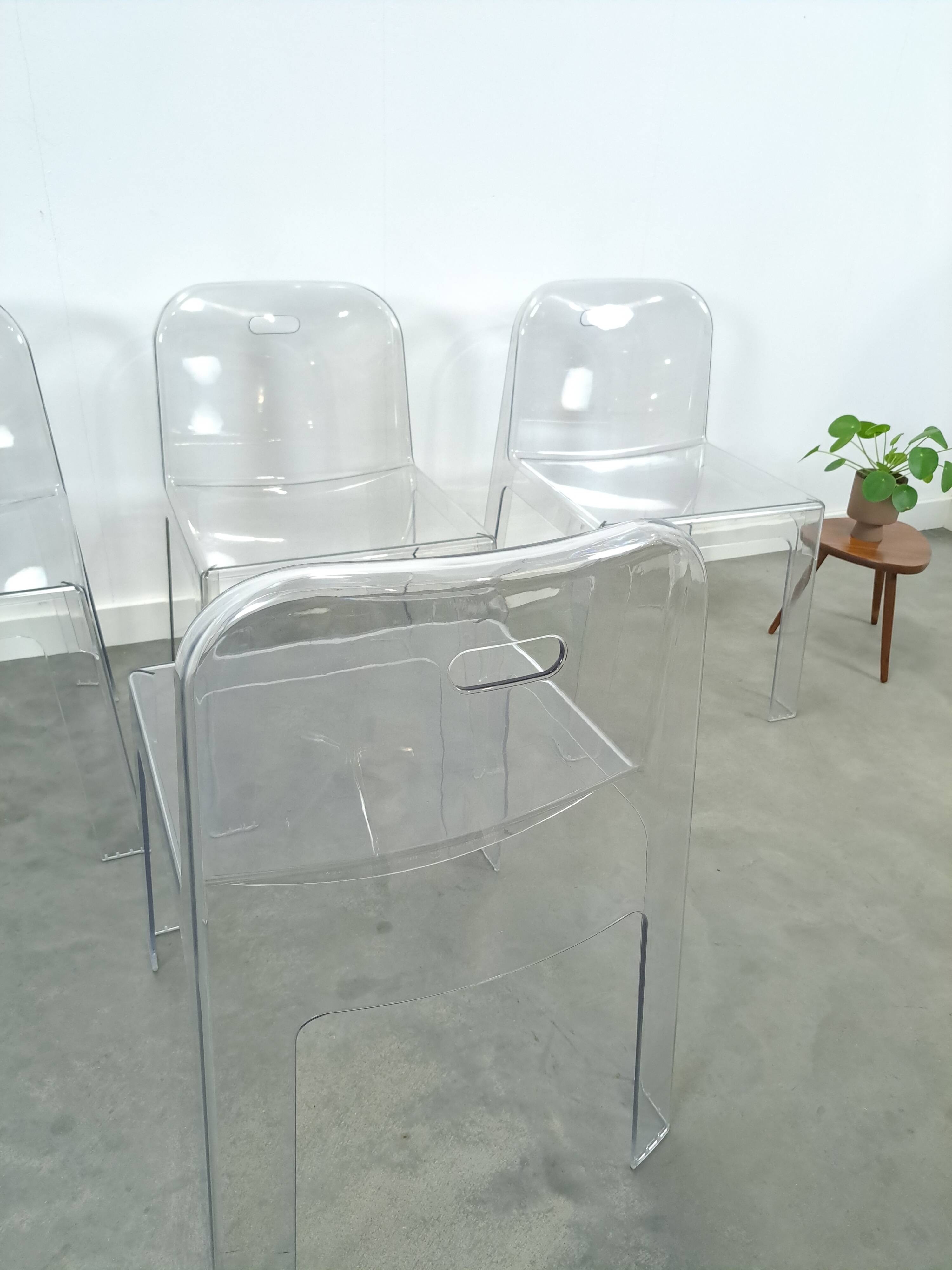 Design plexiglas stapelbare stoelen Trono by Sottsass Associati 2005 Segis