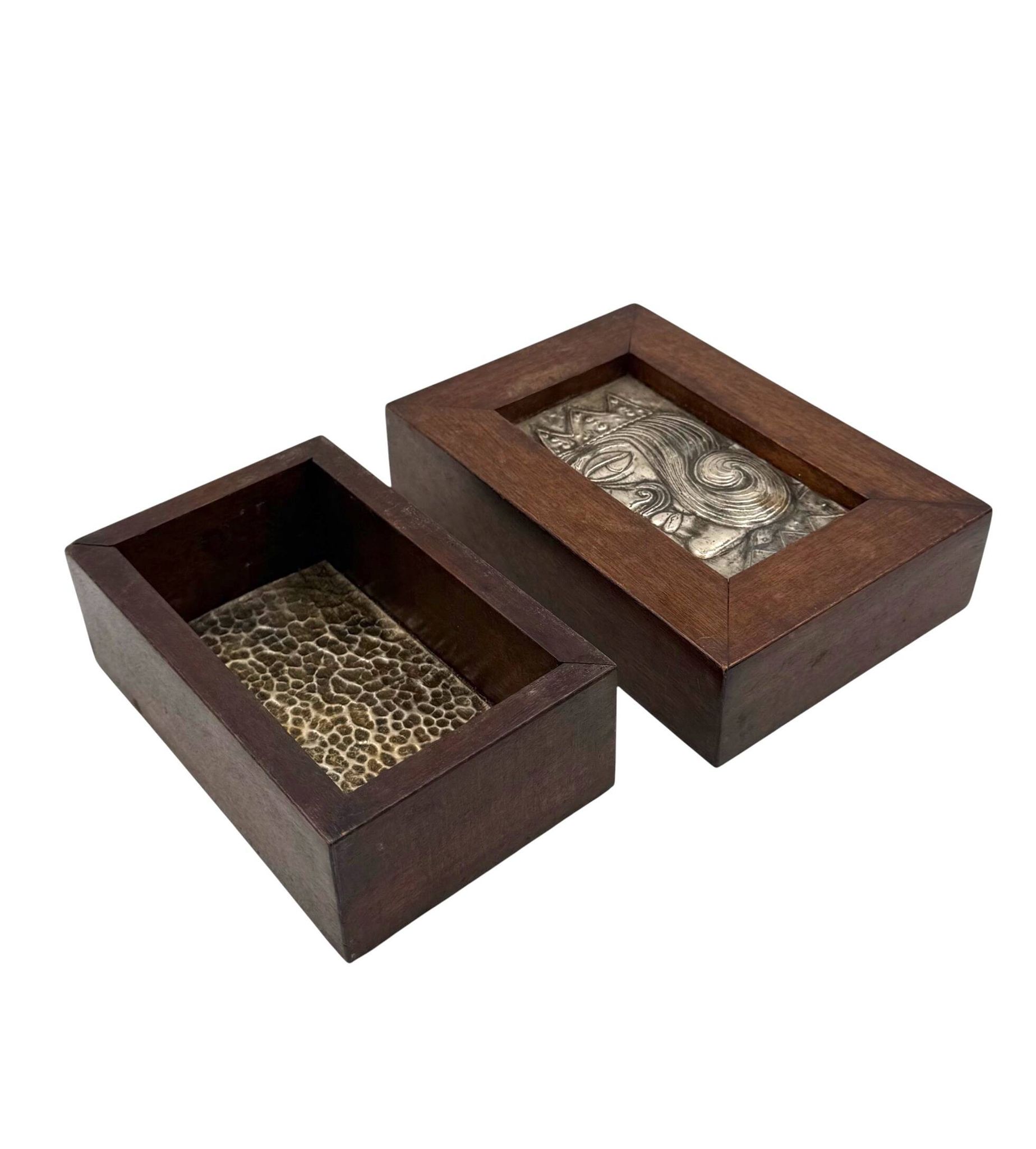 Mid-century rare Smoking Set, ashtray and cigars box, Italy 1950s