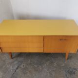 Small vintage blond wood sideboard