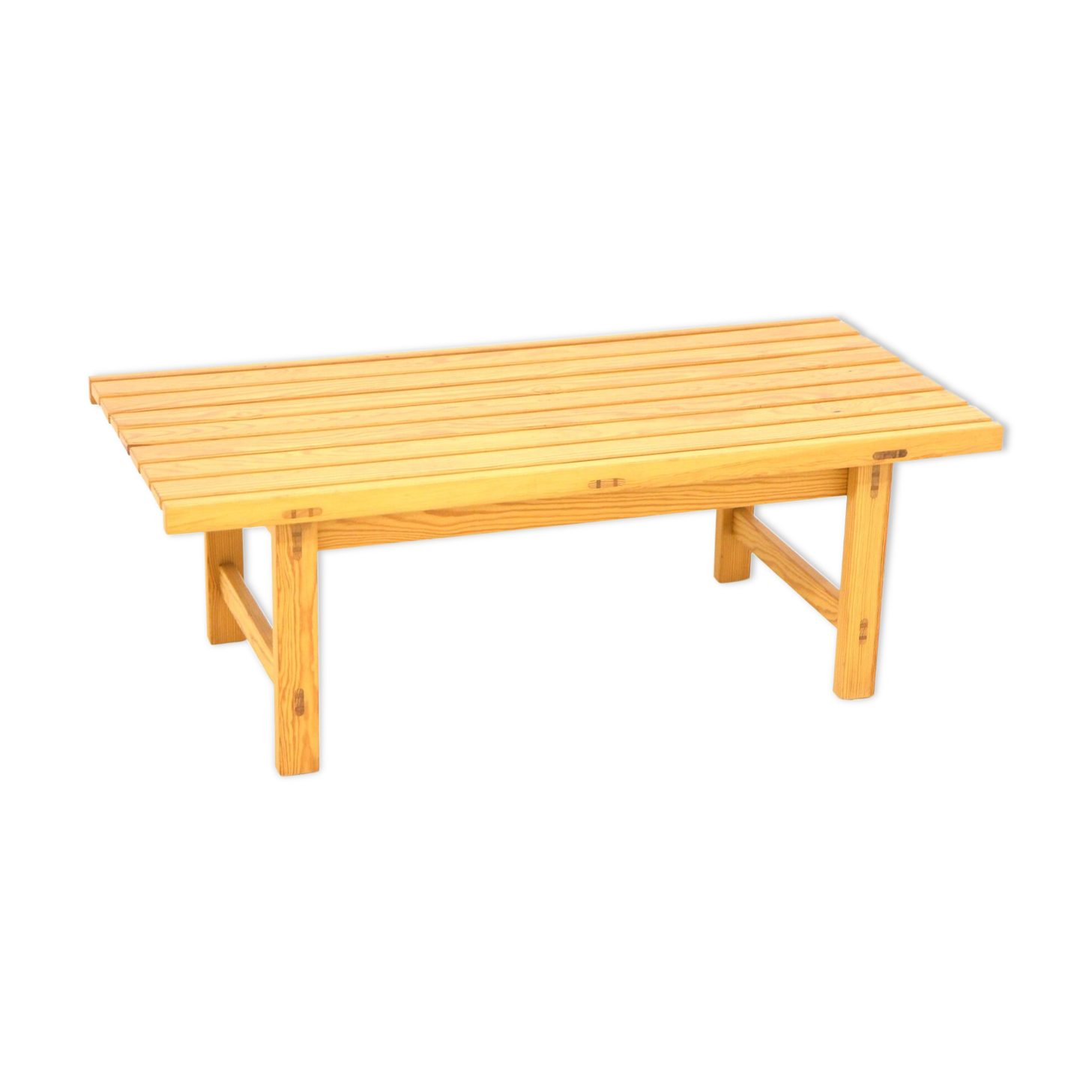 Banc en pin Hugo Svensson Bjärnums Möbelfabrik Suède, 1960