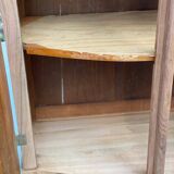 Parisian art deco 2-part sideboard renovated in solid oak and marble 1940 152c
