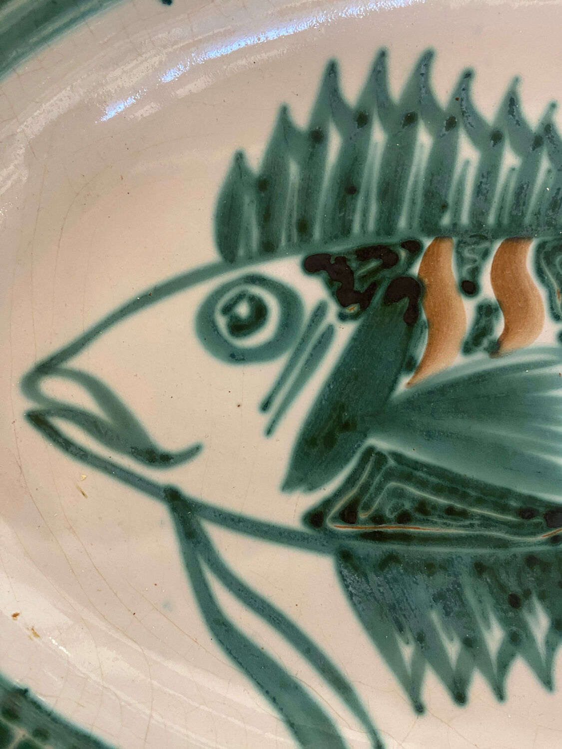 Oval dish signed RP Robert Picault