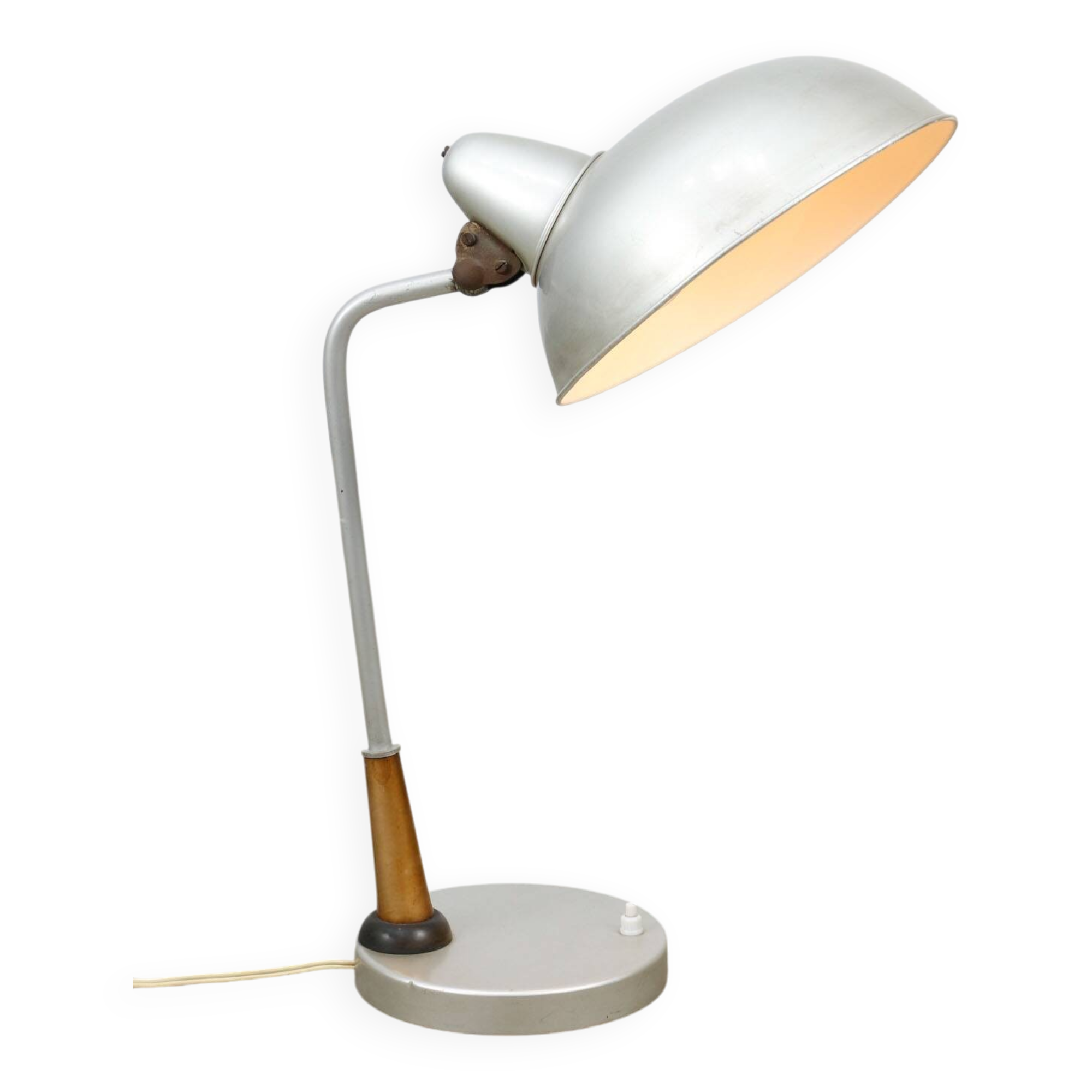 Mid-Century Italian Table Lamp in Aluminium and Copper
