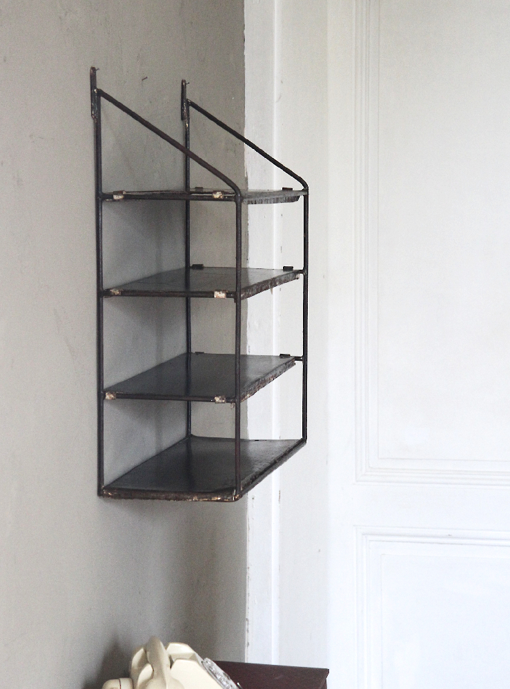 Wall shelf raw metal