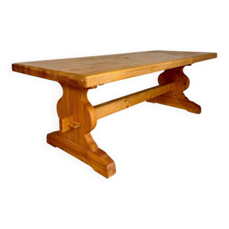 Vintage XXL farmhouse monastery pine table from the 1960s.