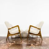 Pair of vintage 300-138 armchairs by Bystrzyckie Fabryki Mebli, 1960s