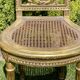 Paire de chaises bois doré & cannage style Louis XVI