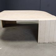 Vintage travertine coffee table by Roche Bobois, 1970s