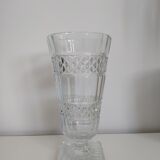 Large carved glass vase on foot