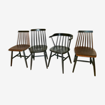 Set de 4 chaises scandinaves dépareilées