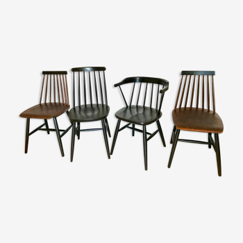 Set of 4 scandinavian chairs mismatched