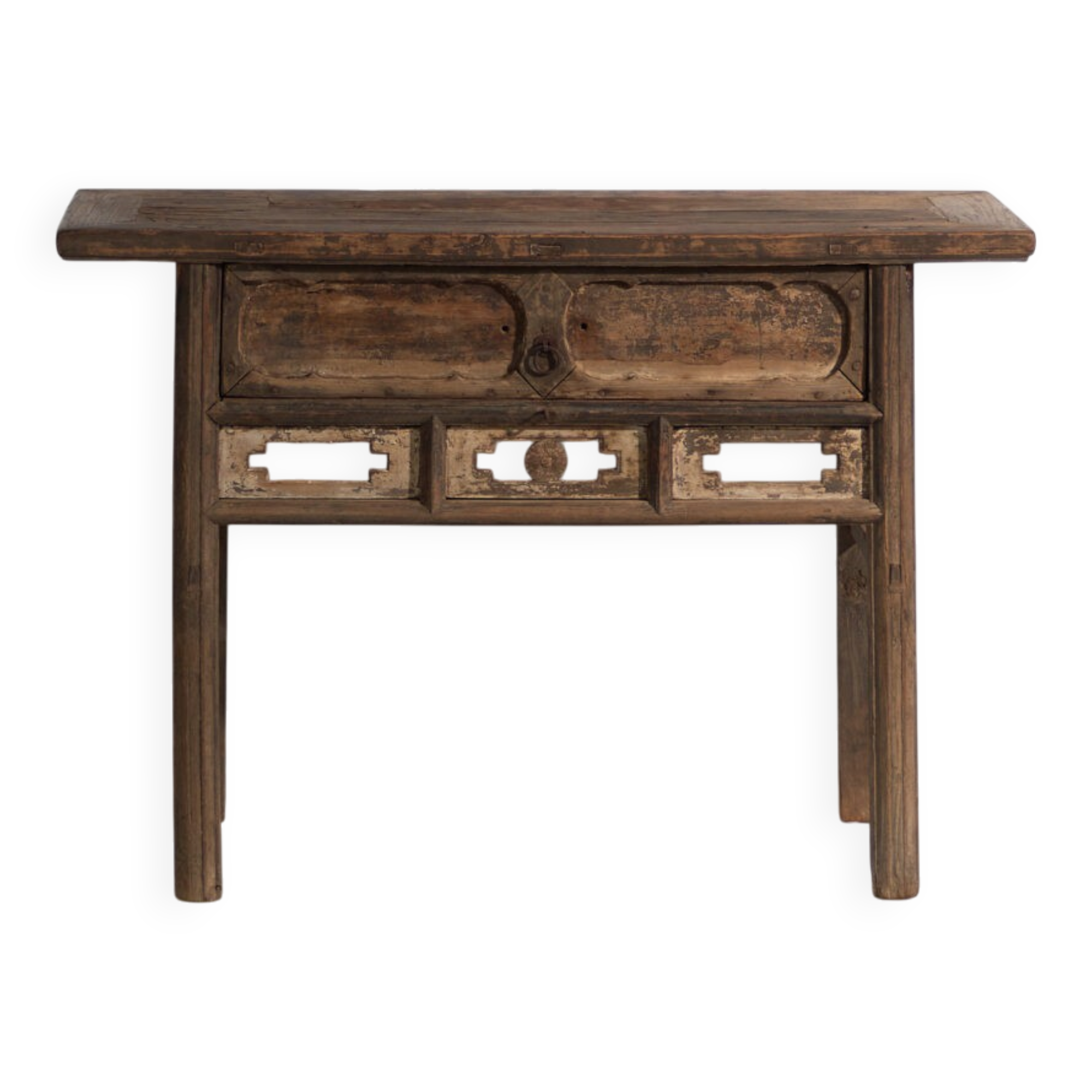 Console ancienne chinoise à entrelacs géométriques – Chine, vers 1900