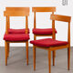 Suite 4 vintage wooden chairs, Czech made, 1960