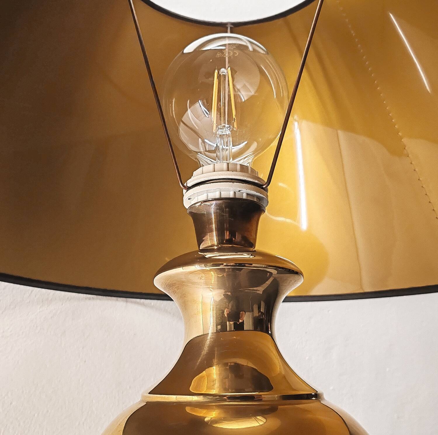 Large bronze lamp Hollywood Regency