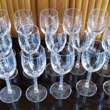 Lot 6 white wine/port glasses cut crystal twisted foot spike crystal from Arques