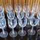 Lot de 6 verres à vin blanc en cristal taillé motif épis