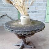 Table de jardin en ciment façon bois