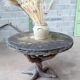 Wood-style cement garden table