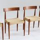 Set of 4 Paper Cord Danish Dining Chairs by Arne Hovmand-Olsen for Mogens Kold