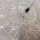 Portuguese farmhouse mid century clear floral glass dish pendant lamp 1960s