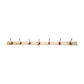 Wall coat rack wood and cast iron 200 cm