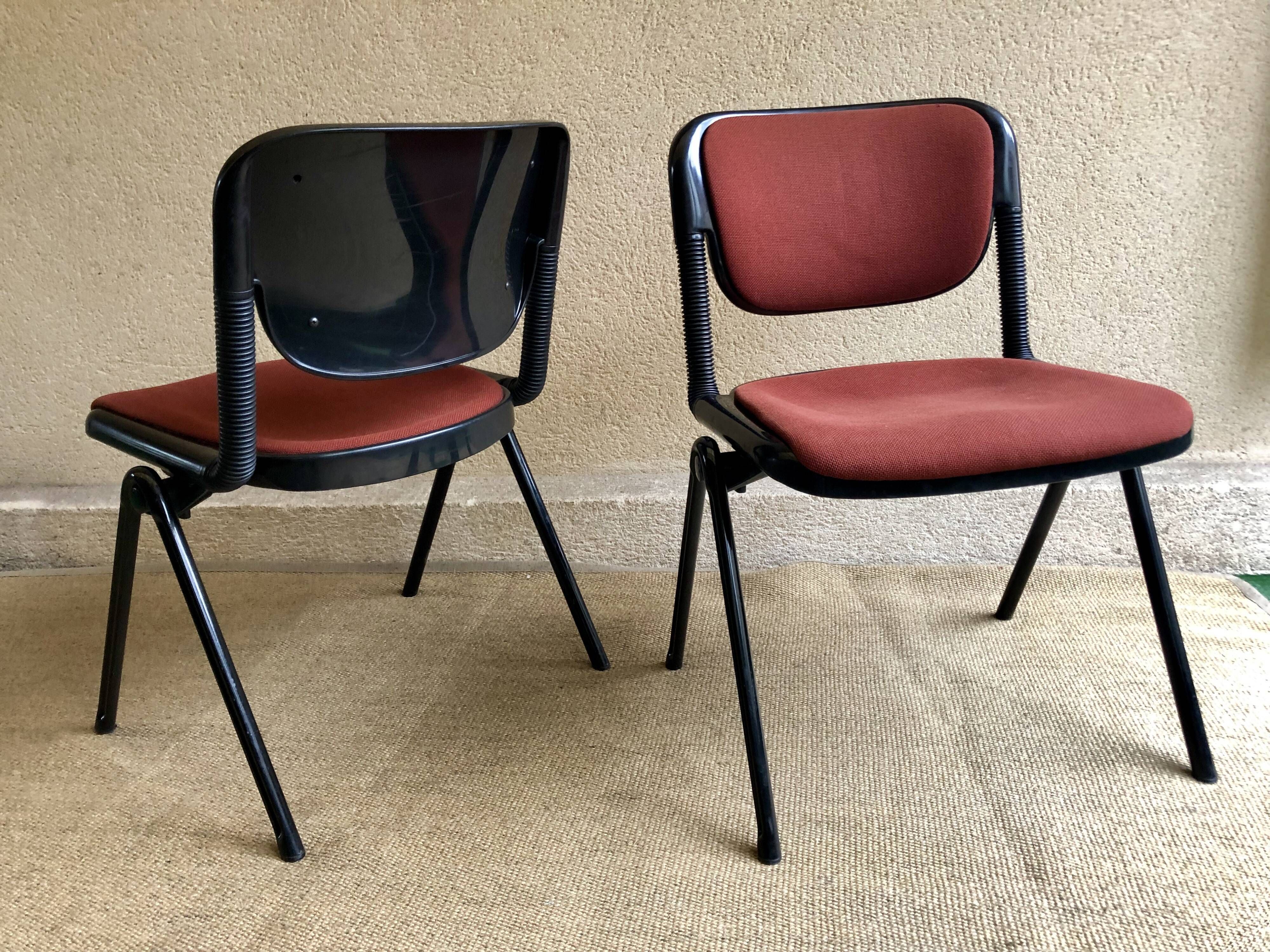 Pair of chairs design Vertebra Ambasz & Piretti Anonima Castelli 1976