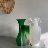 Opaline vase scalloped neck