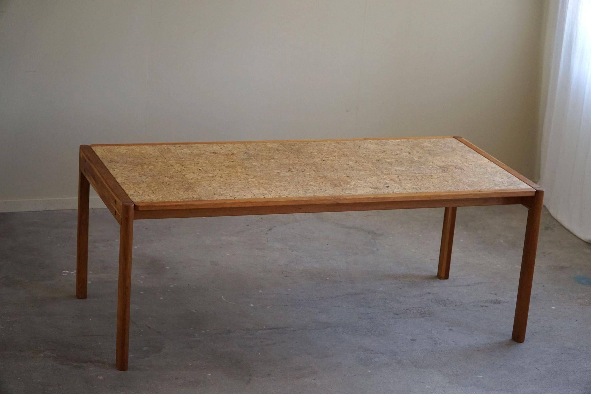 Jørgen Bækmark, Dining table in Oak & Cork, Danish Mid Century Modern, 1960s