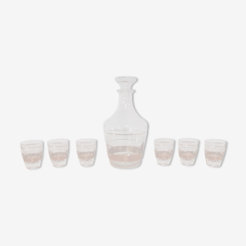 Full liquor service cristal d'arques carafe and glasses