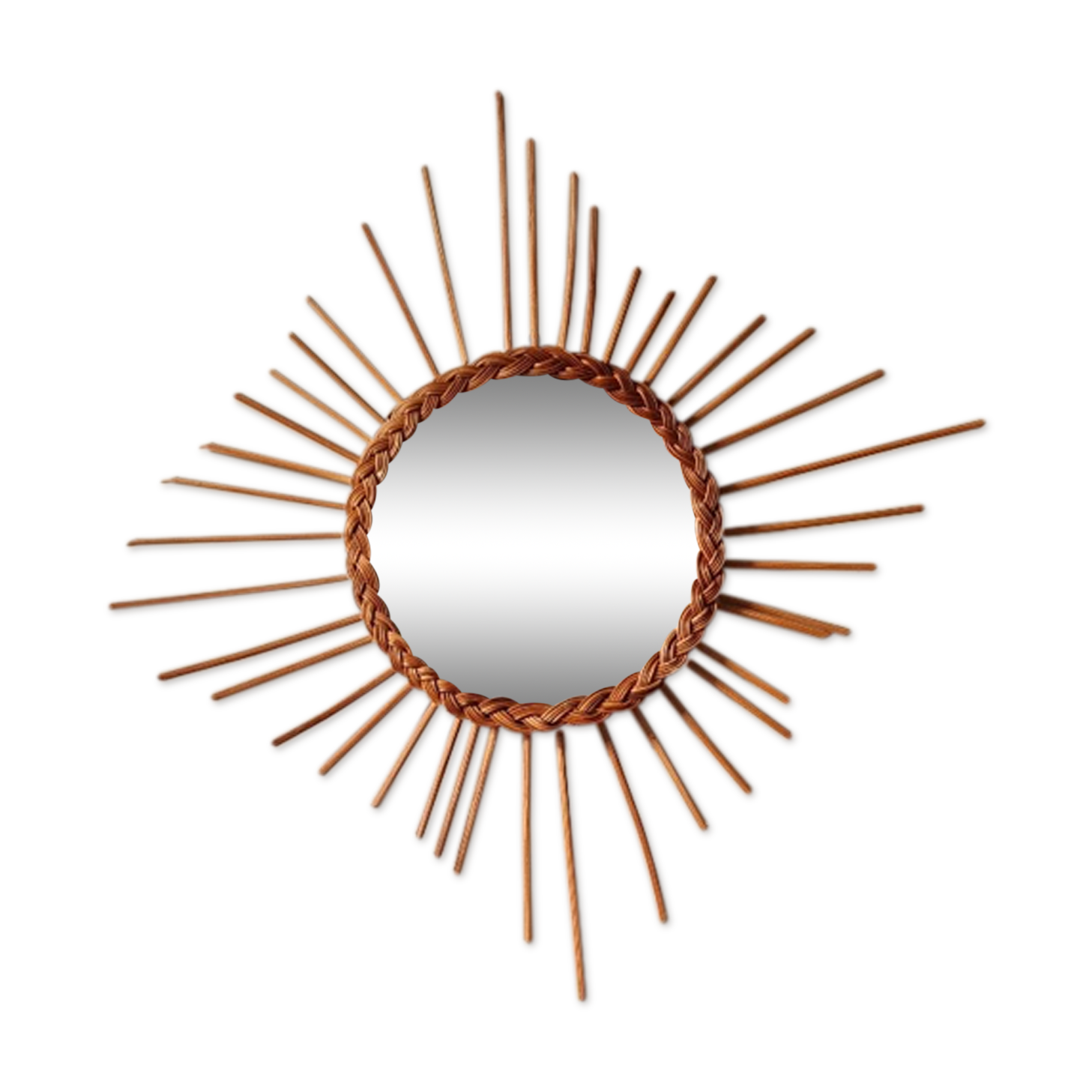 Rattan sun mirror