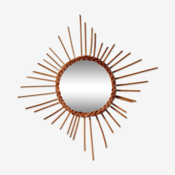 Rattan sun mirror