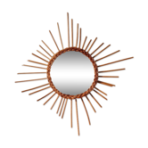 Miroir soleil en rotin