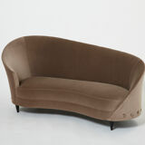 Federico Munari velvet sofa taupe circa 1960