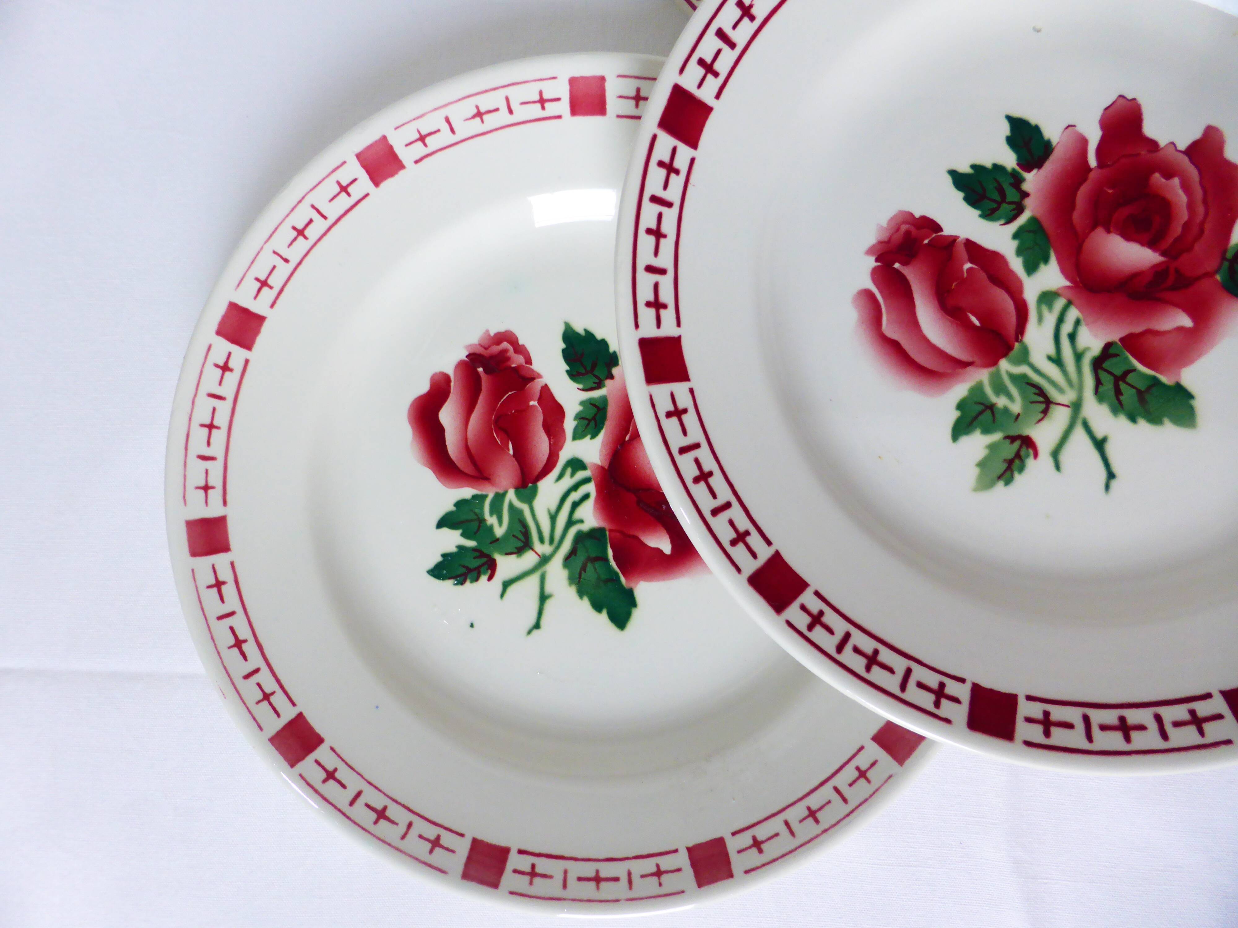 4 flat plates of Digoin Sarreguemines saverne model 220541