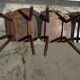 Lot of 4 wooden bistro chairs - 70s 80s 90s
