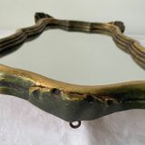 Old mirror in gilded wood 40 x 30 cm