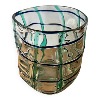 Hand-blown glass vase, "Striped"