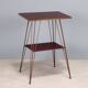 Vintage metal side table with double glass top, Italy, 1960s.