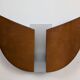 Pair of wood and glass wall lights from the 80s.