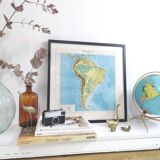 Vintage map of South America from 1950