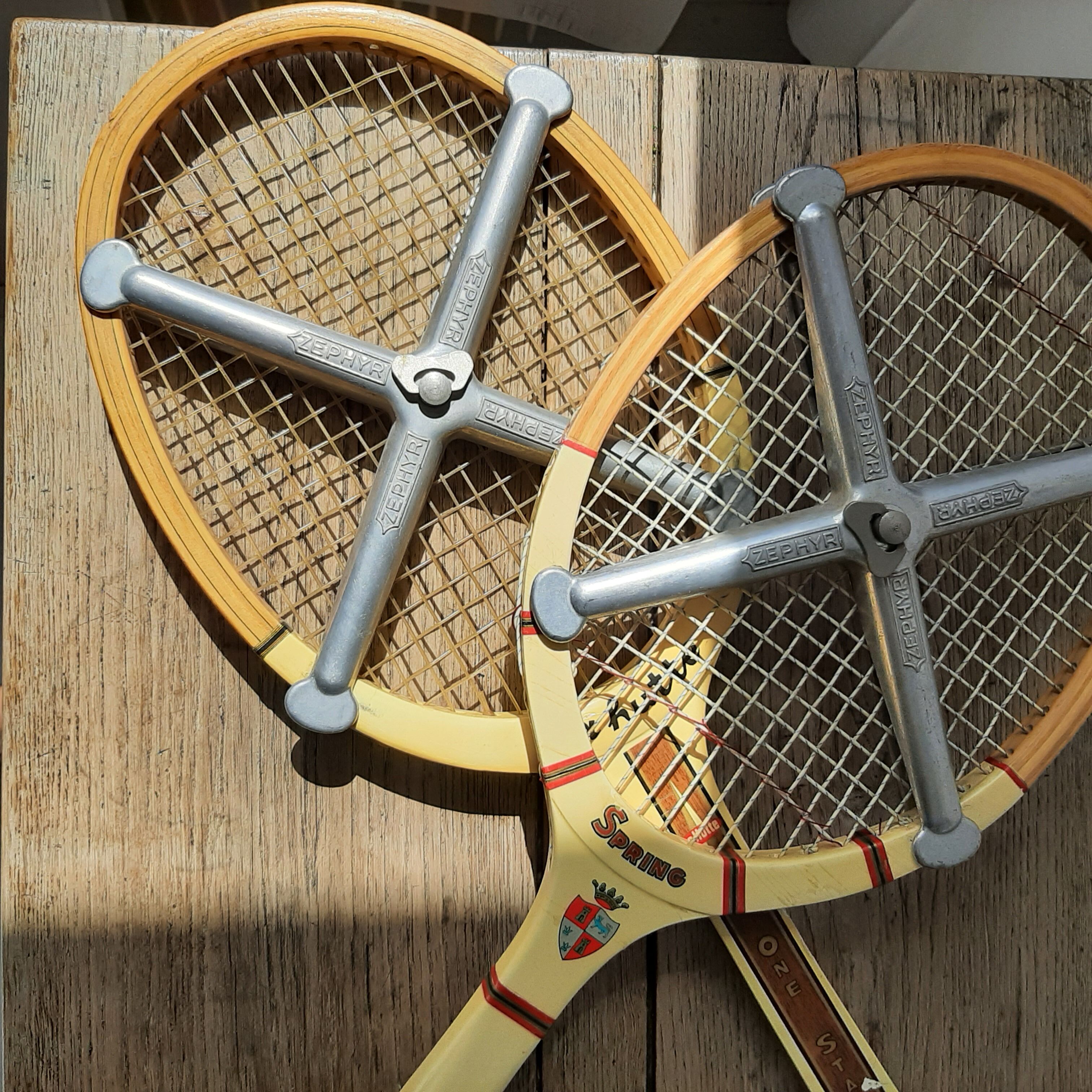 Set of 2 vintage wooden tennis rackets