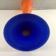 Vase soliflore shaped orange tulip and blue years 70