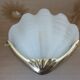 Wall lamp " shell " Art Deco brass and frosted glass 70s