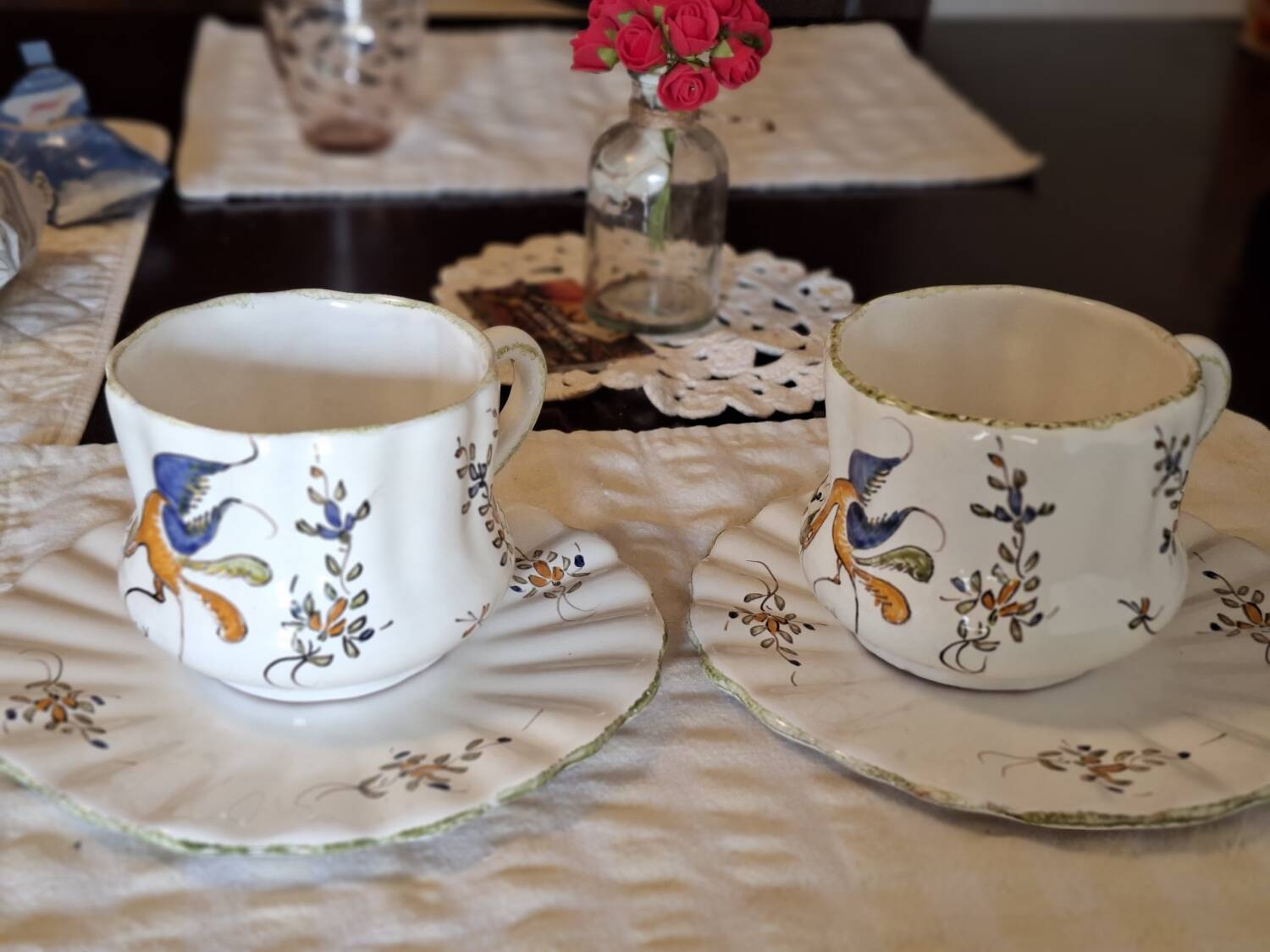Set of 2 cups and saucers signed MARTRES (Jodra)