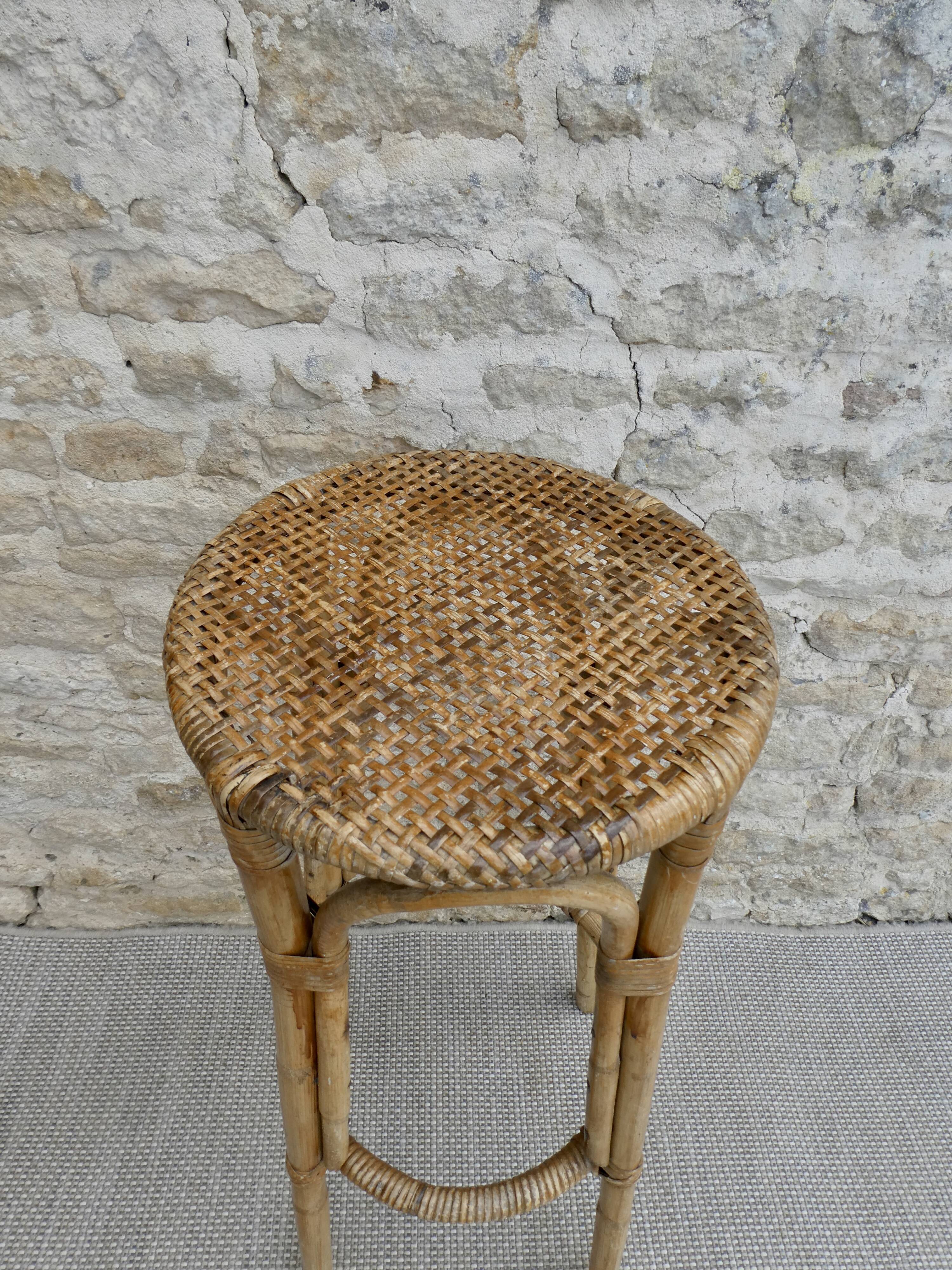 High, bar, rattan, braided seat