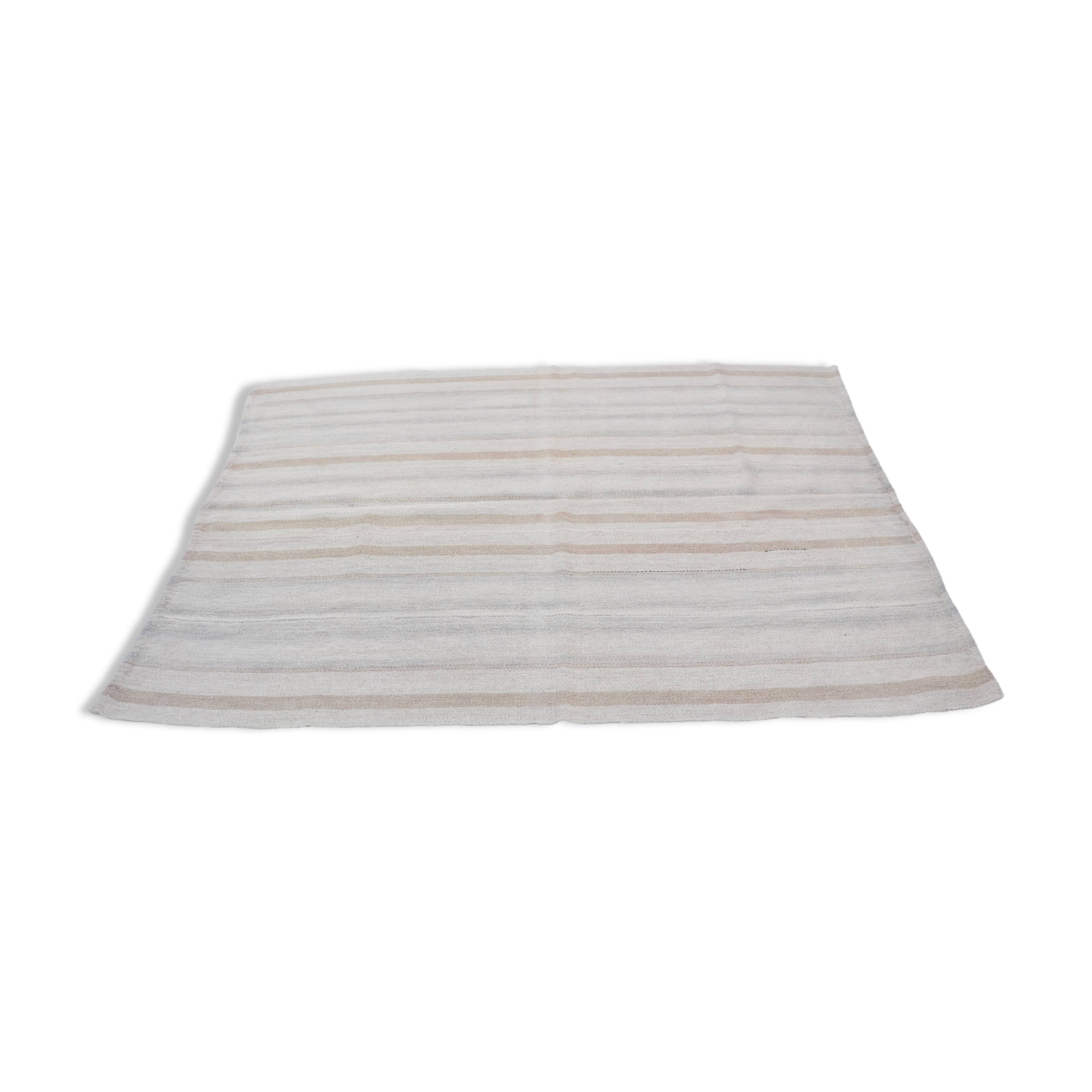 White Anatolian Oushak Hemp Kilim Rug, Reference 3664