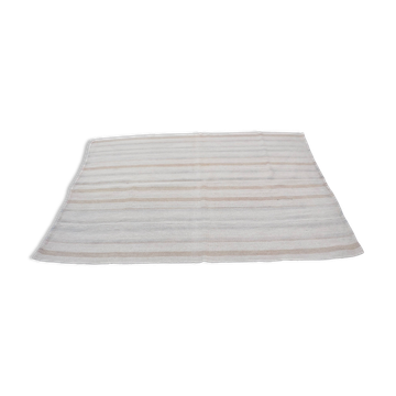 White Anatolian Oushak Hemp Kilim Rug, Reference 3664